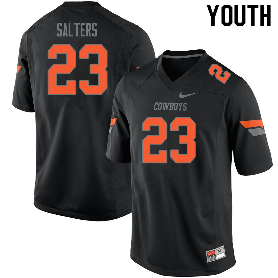 Youth #23 Darius Salters Oklahoma State Cowboys College Football Jerseys Sale-Black